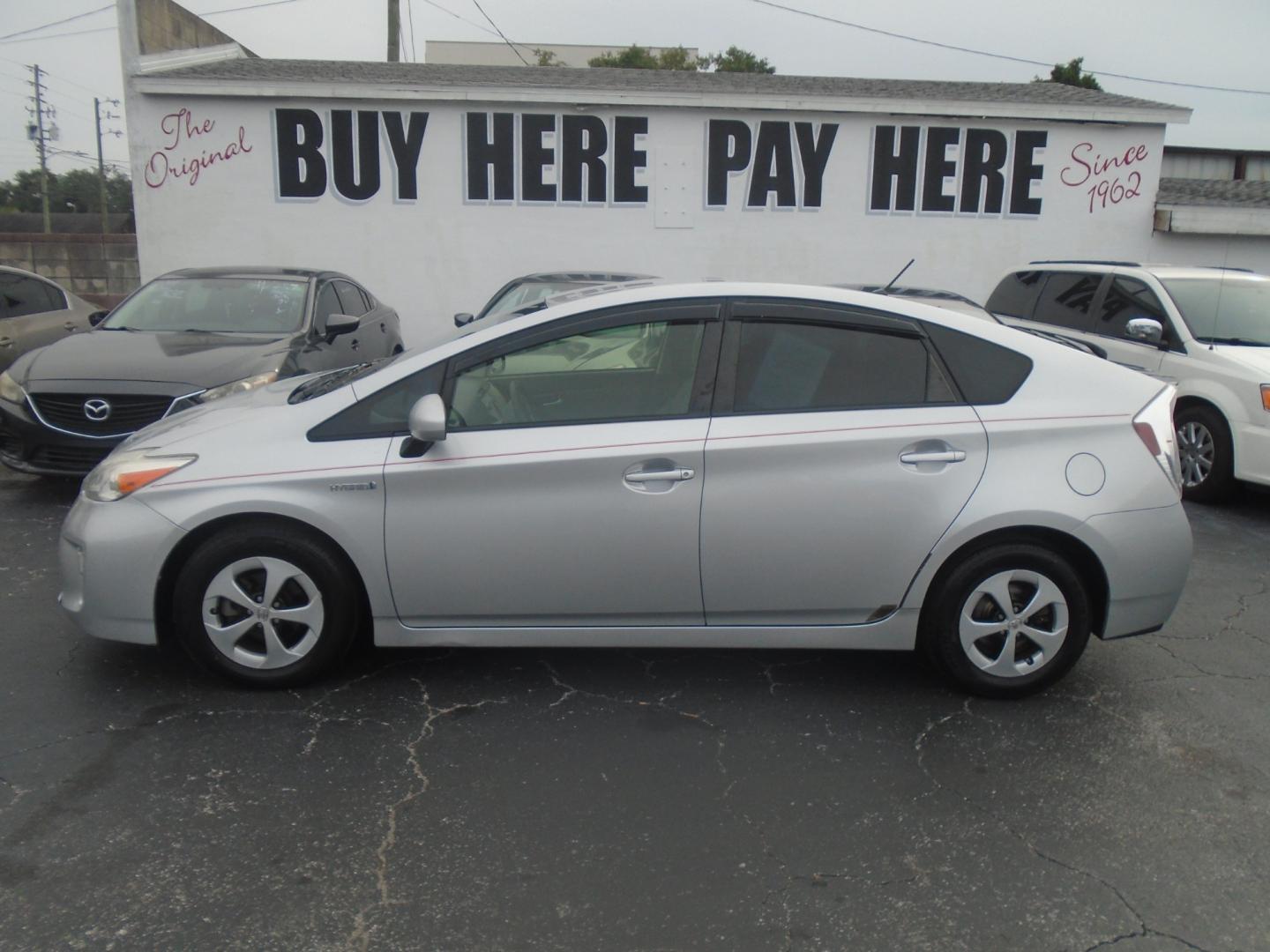 2013 Silver Toyota Prius (JTDKN3DU3D5) with an 1.8L L4 DOHC hybrid engine, Continuously Variable Transmission transmission, located at 6112 N Florida Avenue, Tampa, FL, 33604, (888) 521-5131, 27.954929, -82.459534 - Photo#0